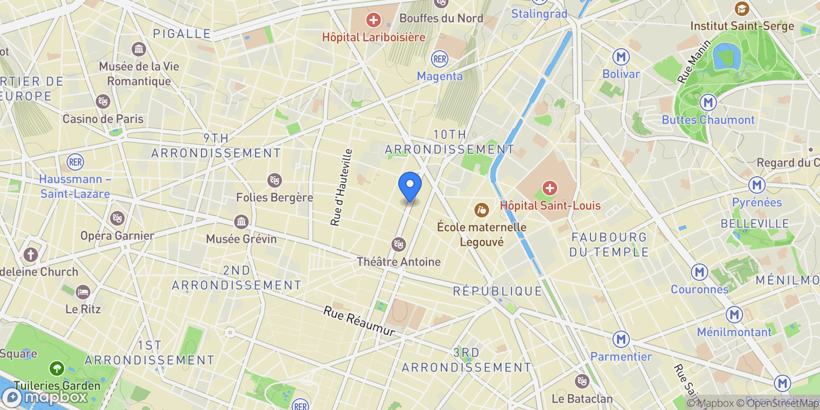 Map showing Boulevard de Strasbourg, Paris, Île-de-France, France.