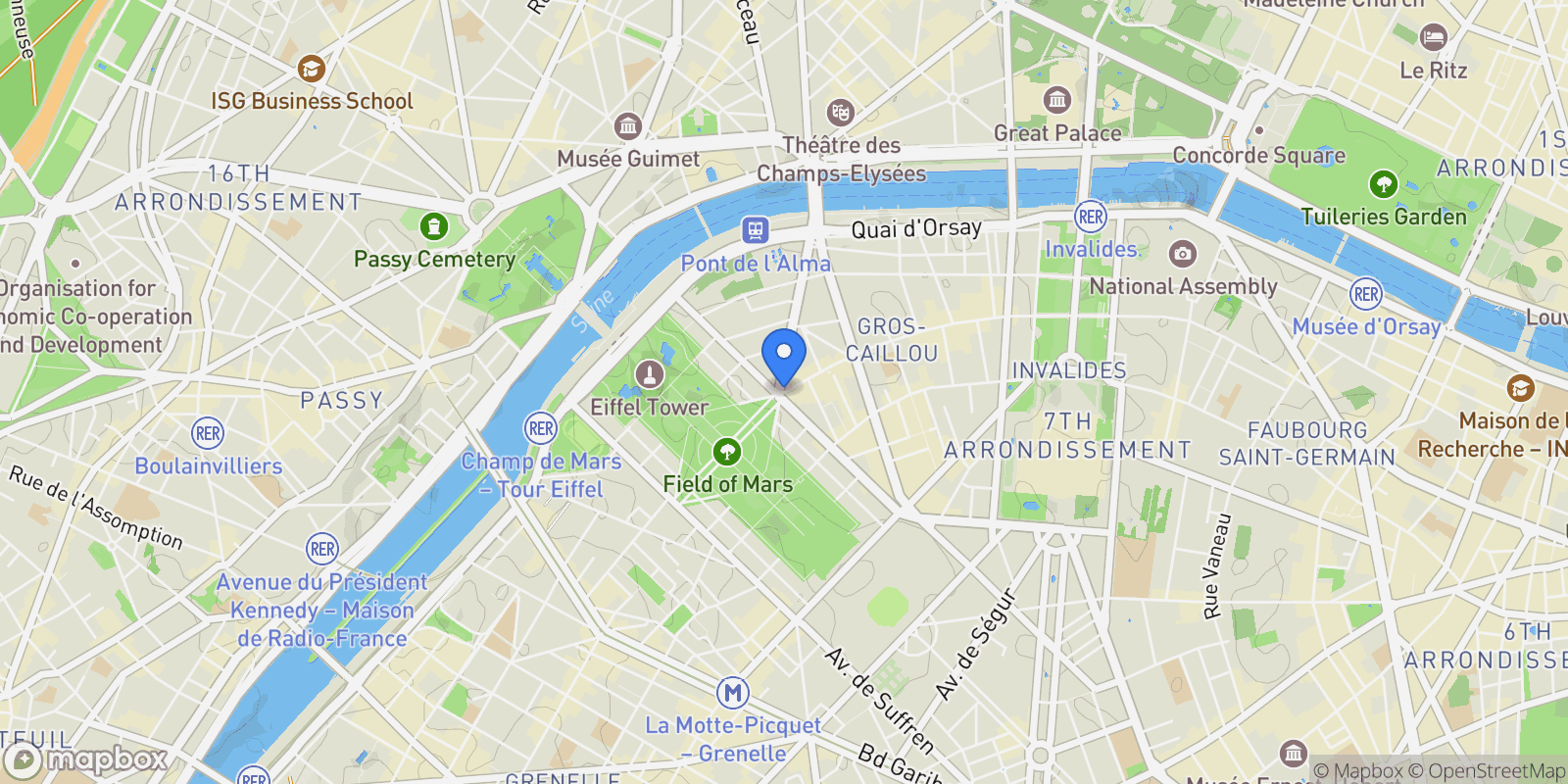Map showing Rue Saint-Dominique, Paris, Île-de-France, France.