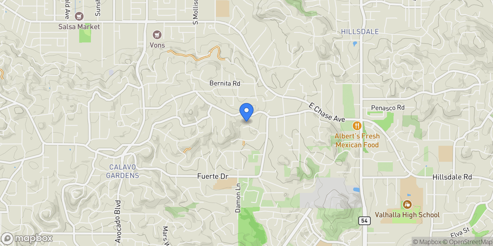 Map showing 11724 Shadow Valley Road, El Cajon, CA 92020, El Cajon, California, United States.