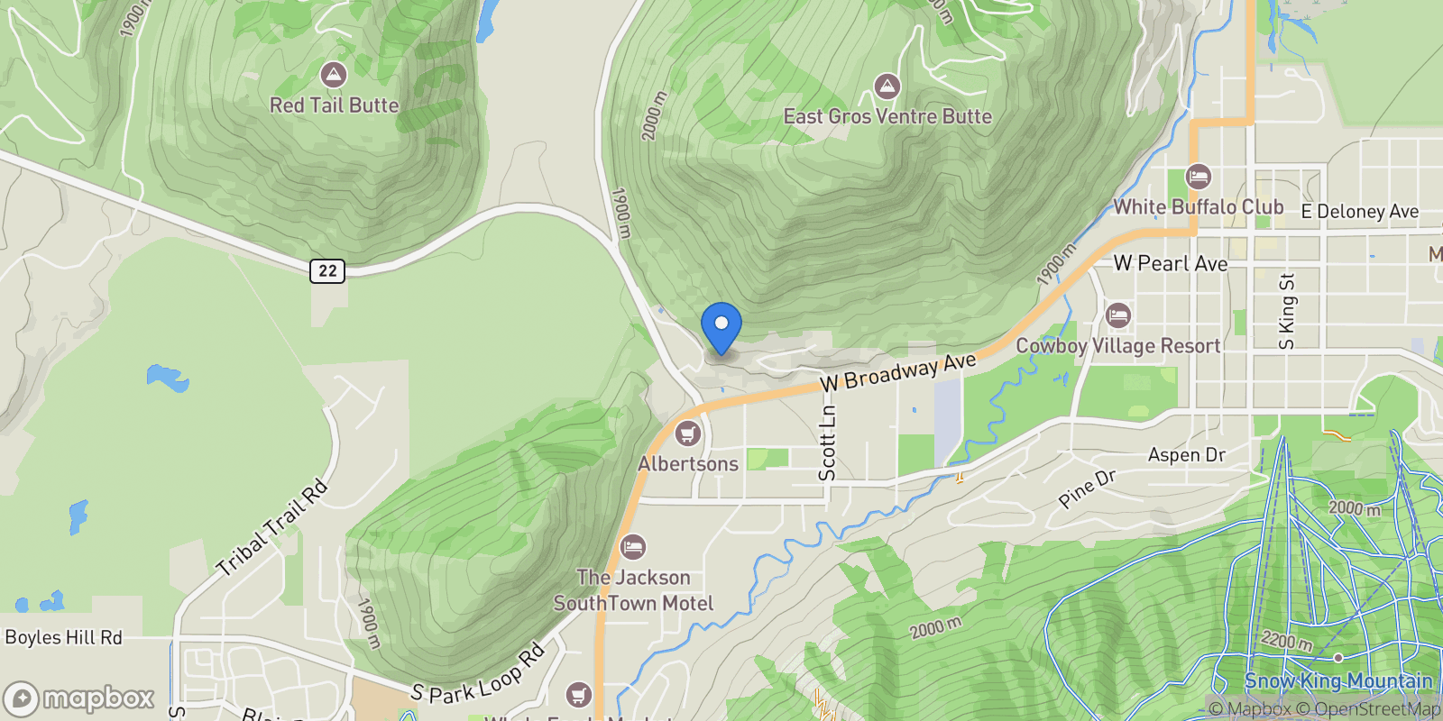 Map showing 1090 Bluffs Drive , Jackson, WY 83001, Jackson, Wyoming, United States.