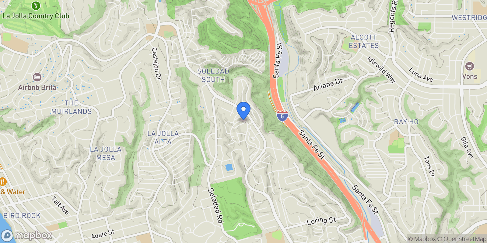 Map showing 2163 Caminito Circulo Norte, La Jolla, CA 92037, San Diego, California, United States.