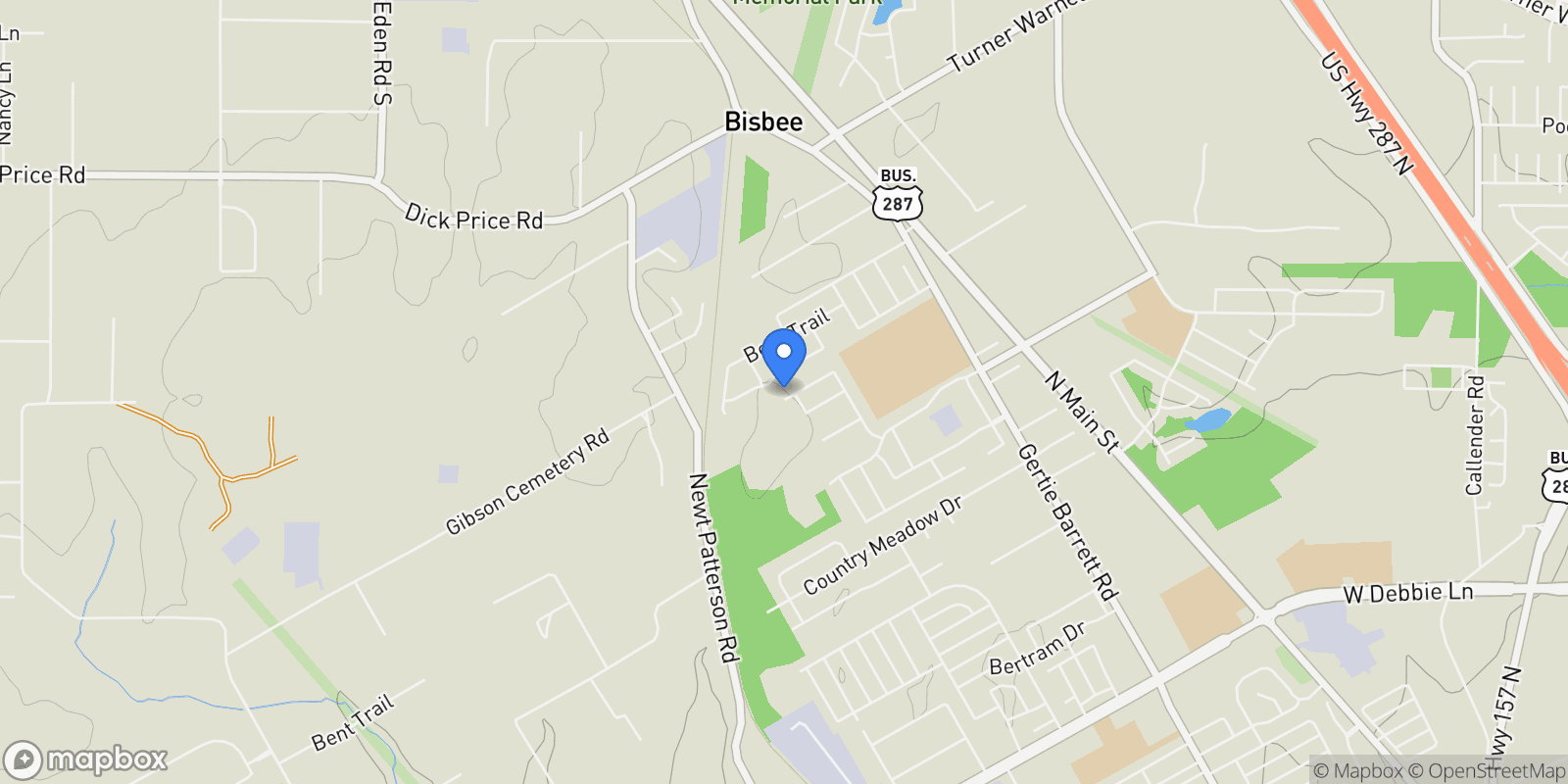Map showing 2402 Knapp Trail, Mansfield, Texas, United States.