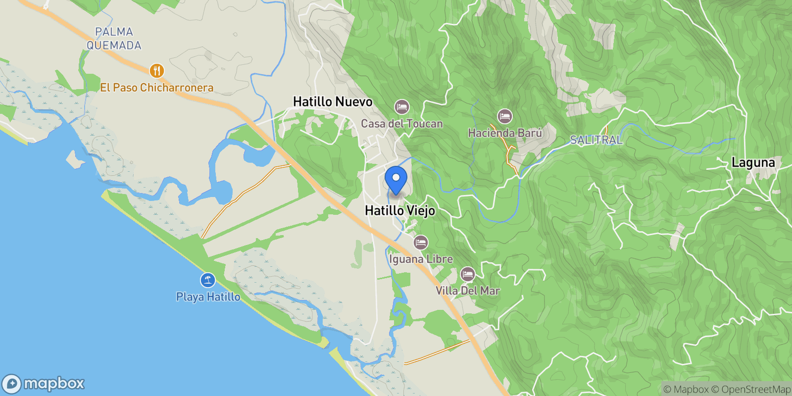 Map showing Finca Vista al Pacífico, 71 acres, Savegre de Aguirre, Puntarenas Province, Costa Rica.