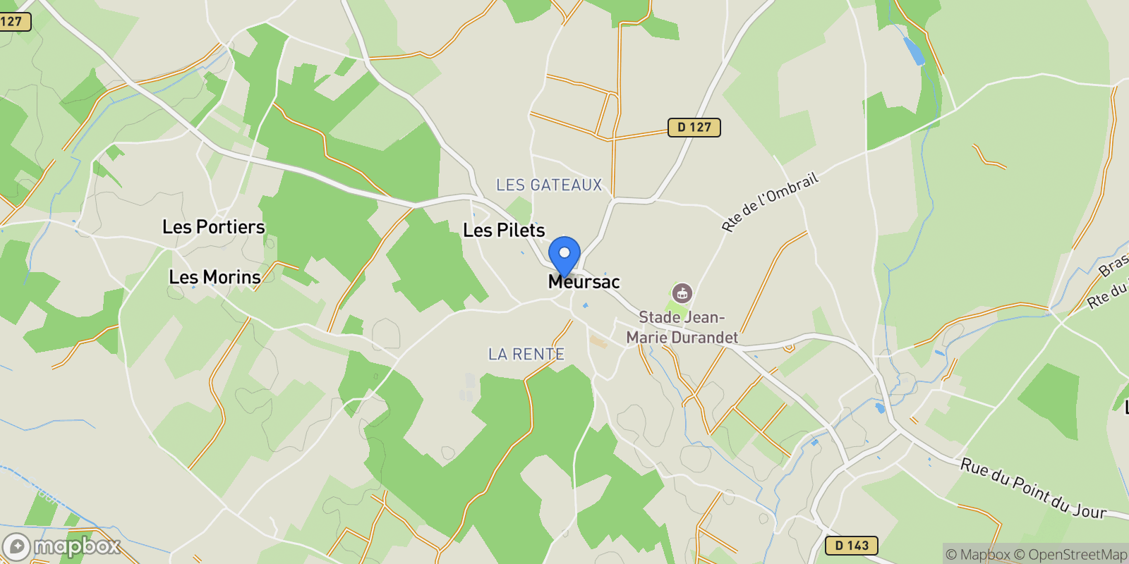 Map showing MEURSAC, T 17120, Meursac, Nouvelle-Aquitaine, France.