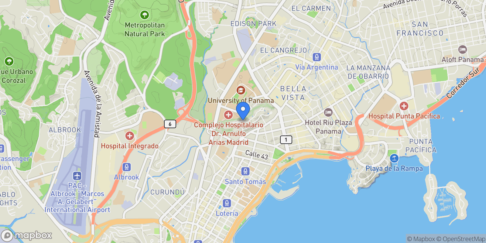 Map showing Panamá AVE 2 NORTE, LA CRESTA PANAMA, Panama City, Panama, Panama.
