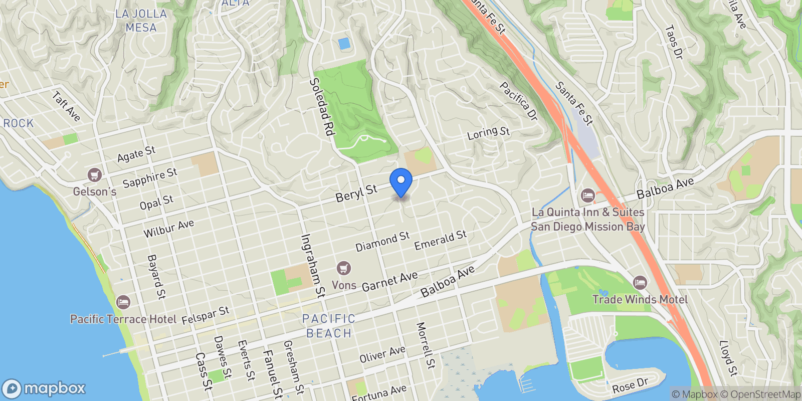 Map showing 4823-21 Academy (Lot 17), San Diego, California, United States.
