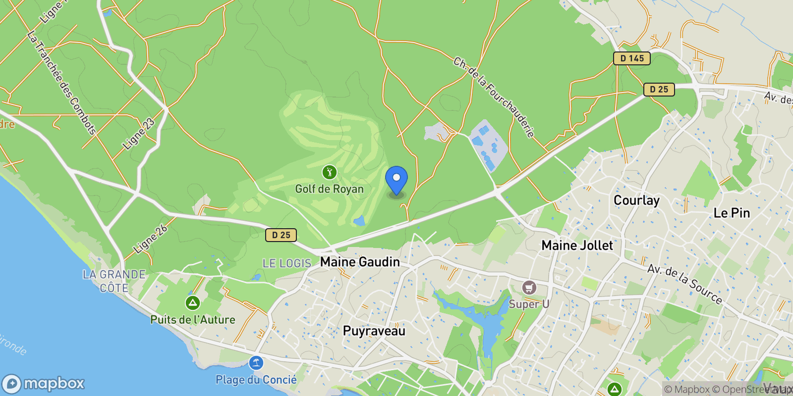 Map showing ST PALAIS SUR MER, T 17420, Saint-Palais-sur-Mer, Nouvelle-Aquitaine, France.