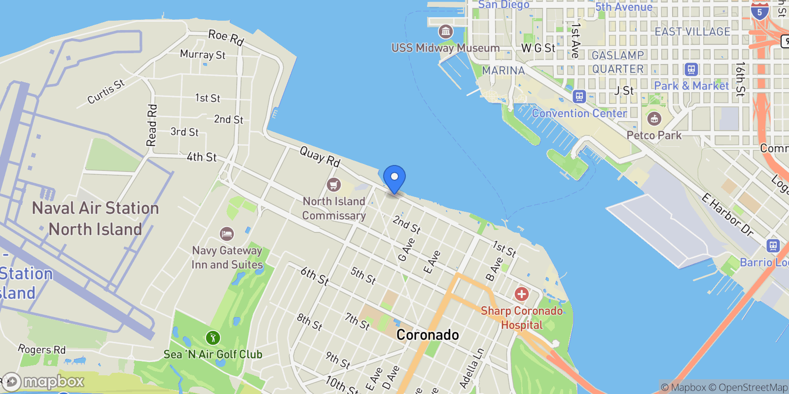 Map showing 420 1st St, Coronado, California, United States.