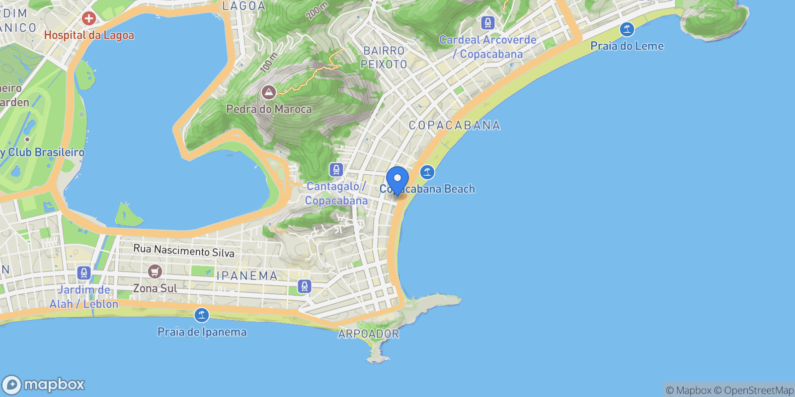 Map showing Rio de Janeiro, State of Rio de Janeiro, Brazil.