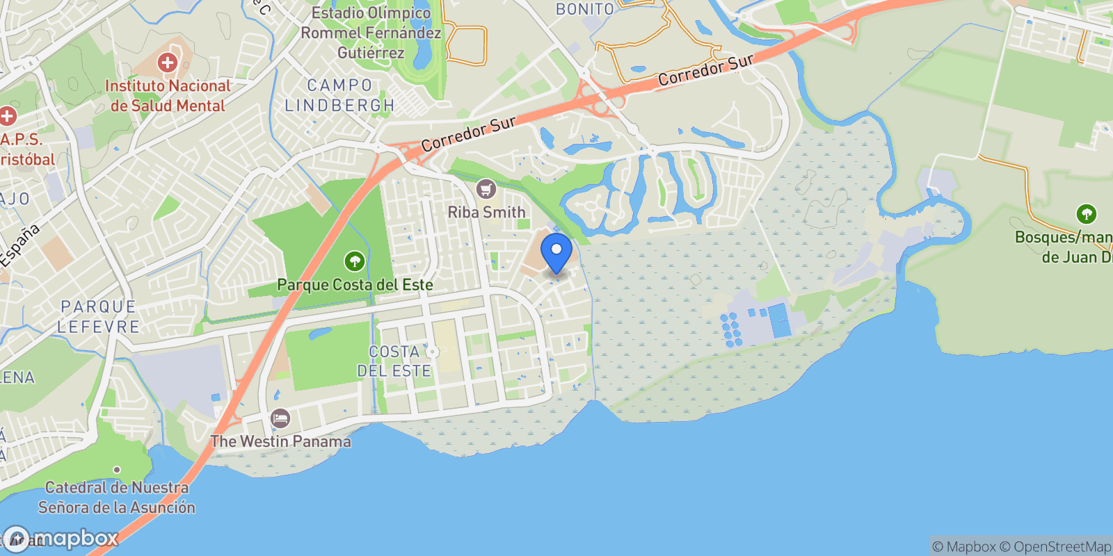 Map showing Panamá RESIDENCIAL BEGONIAS, Panama City, Panama, Panama.