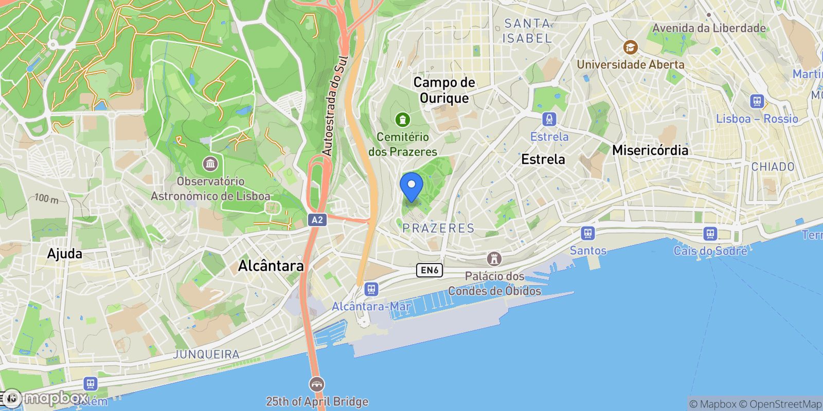 Map showing Estrela, Lisbon, Portugal.