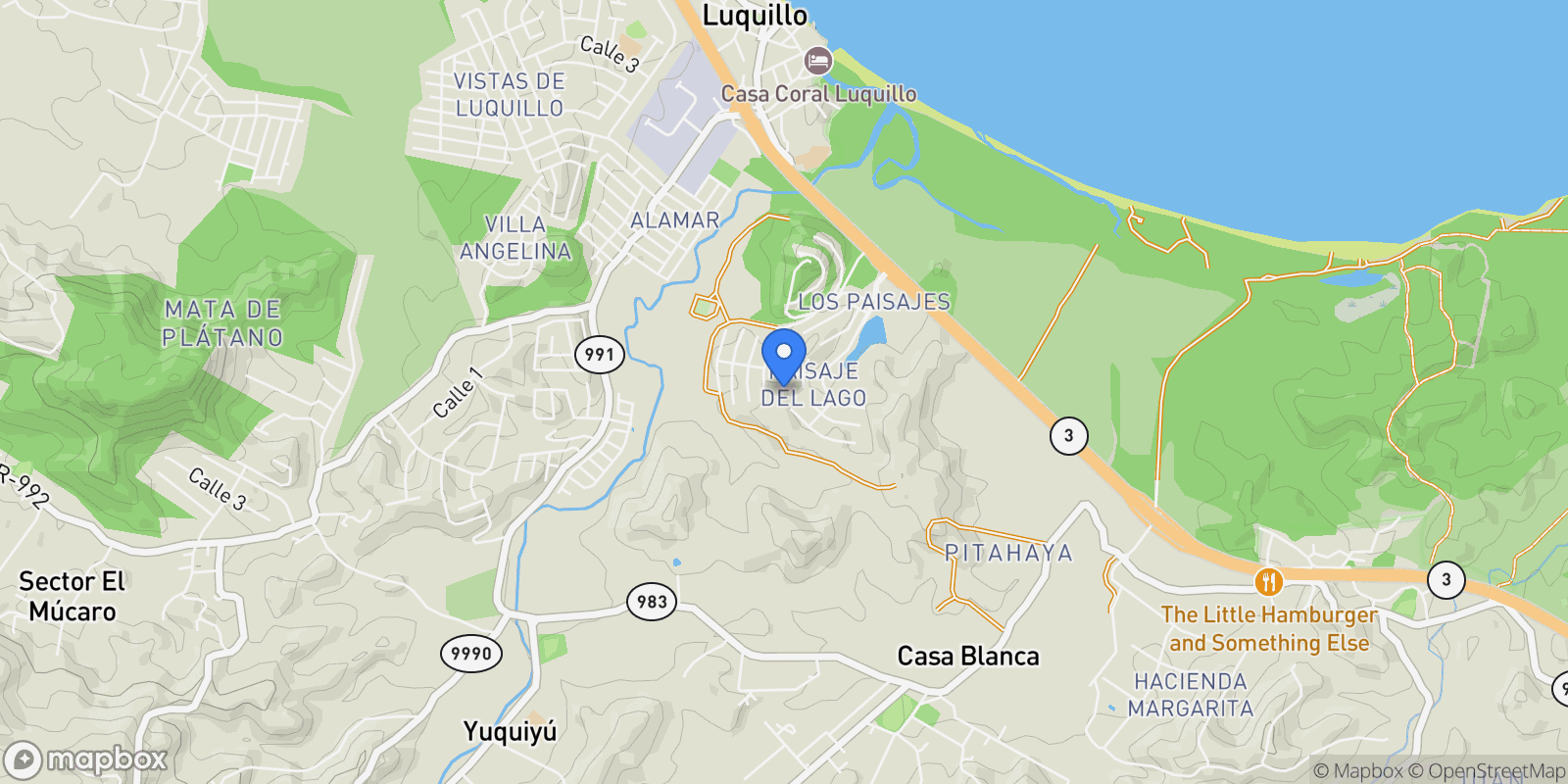 Map showing Luquillo CAMINO DEL CAMPO E19, Luquillo, Luquillo, Puerto Rico.