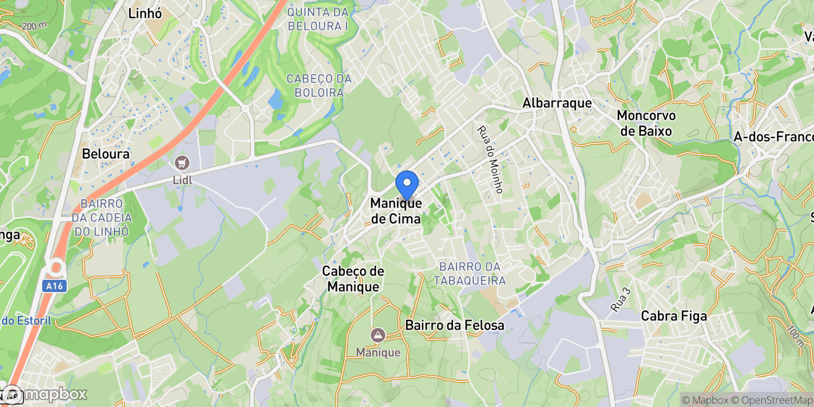 Map showing Sintra, Lisbon, Portugal.