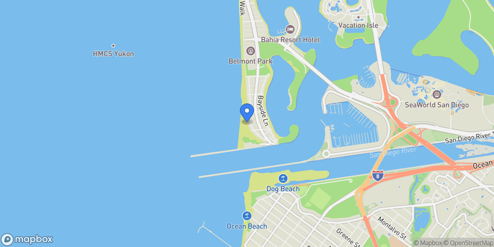 Map showing 2740 Ocean Front Walk, San Diego, CA 92109, San Diego, California, United States.