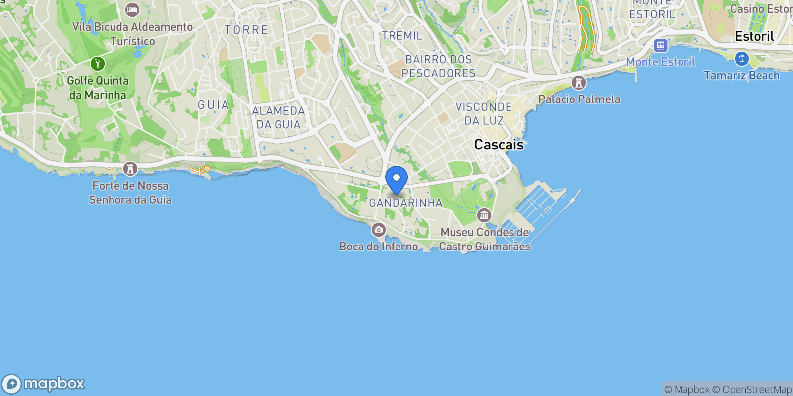 Map showing 2750 642, R. Visc. Olivais 23, 2750-642 Cascais, Portugal, Cascais e Estoril, Lisbon, Portugal.