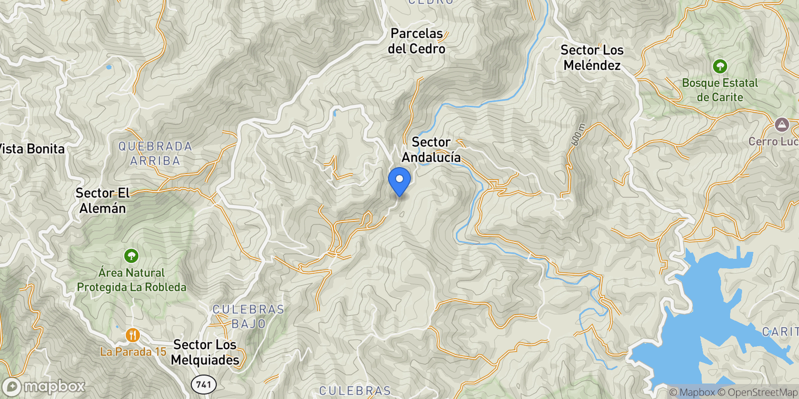 Map showing Cayey BO. CEDRO, KM. 6.2 INTERIOR, CULEBRAS BAJO, CAYEY PR 00736 0, Cayey, Cayey, Puerto Rico.