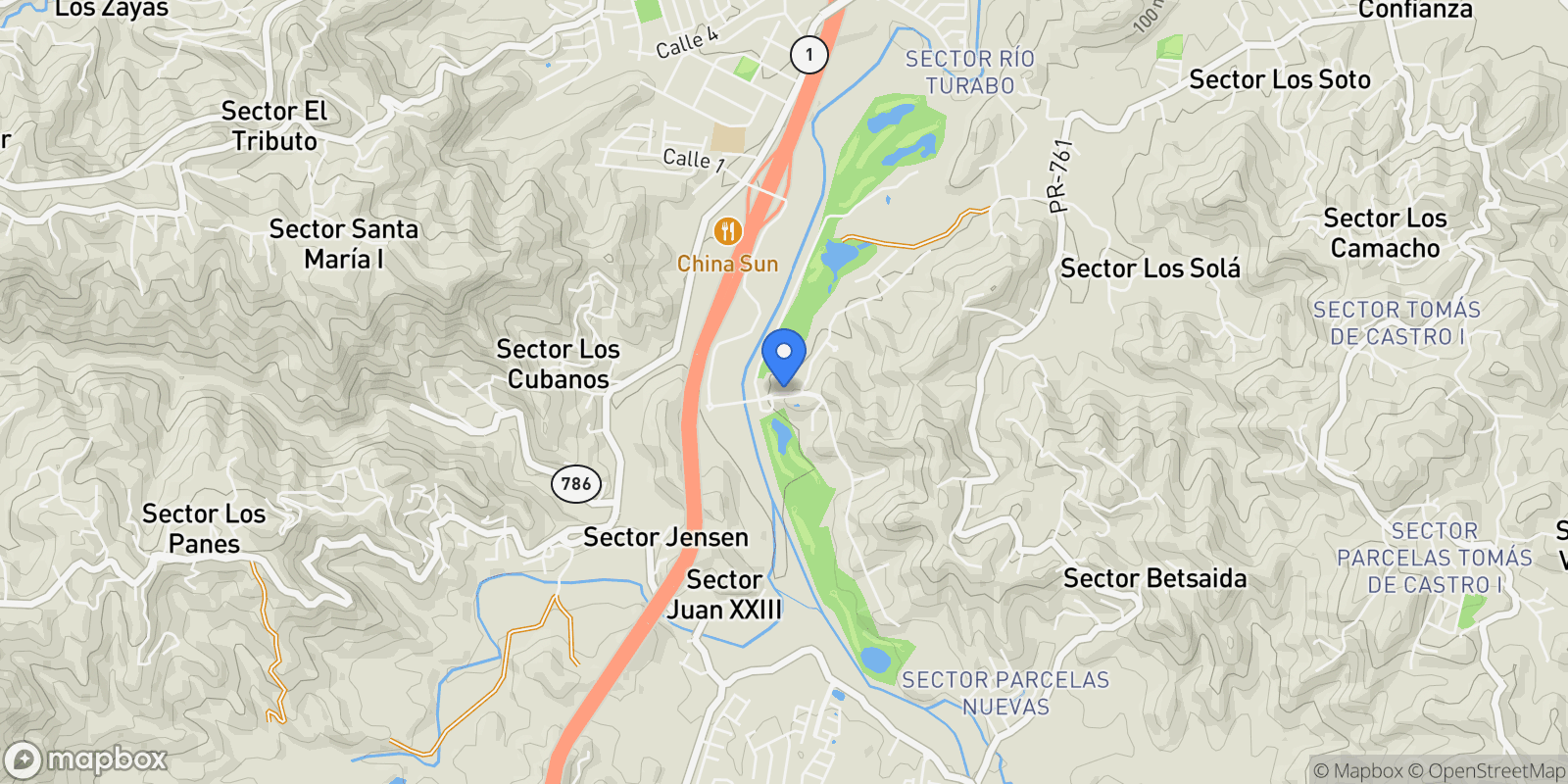 Map showing Caguas URB. CAGUAS REAL A-71, Caguas, Caguas, Puerto Rico.