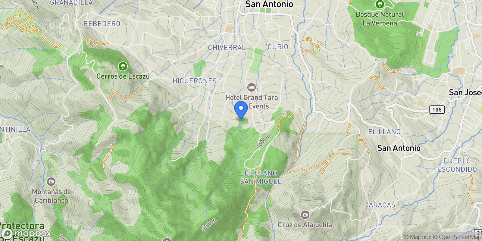 Map showing San Antonio, San Antonio, San José Province, Costa Rica.