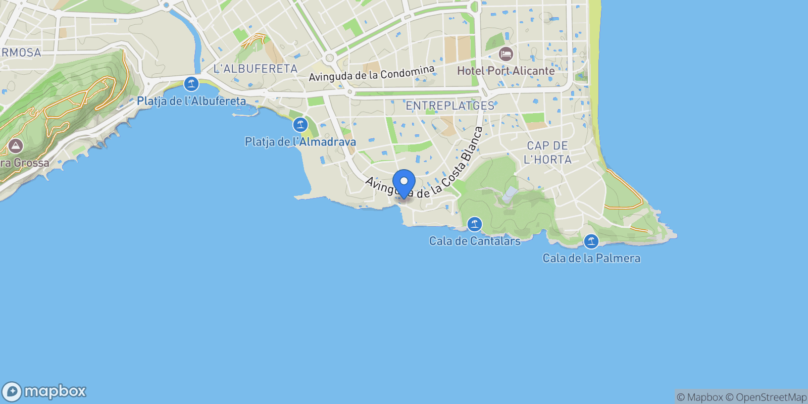 Map showing C. Océano, 4, 03540 Alicante (Alacant), Alicante, Spain, Alicante, Valencian Community, Spain.