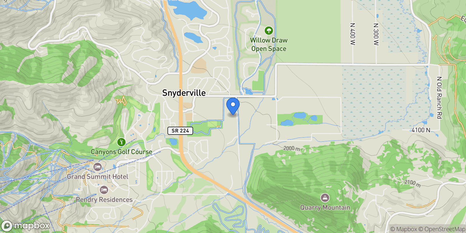 Map showing 4209 N TWO CREEKS LN, Park City, Utah, United States.