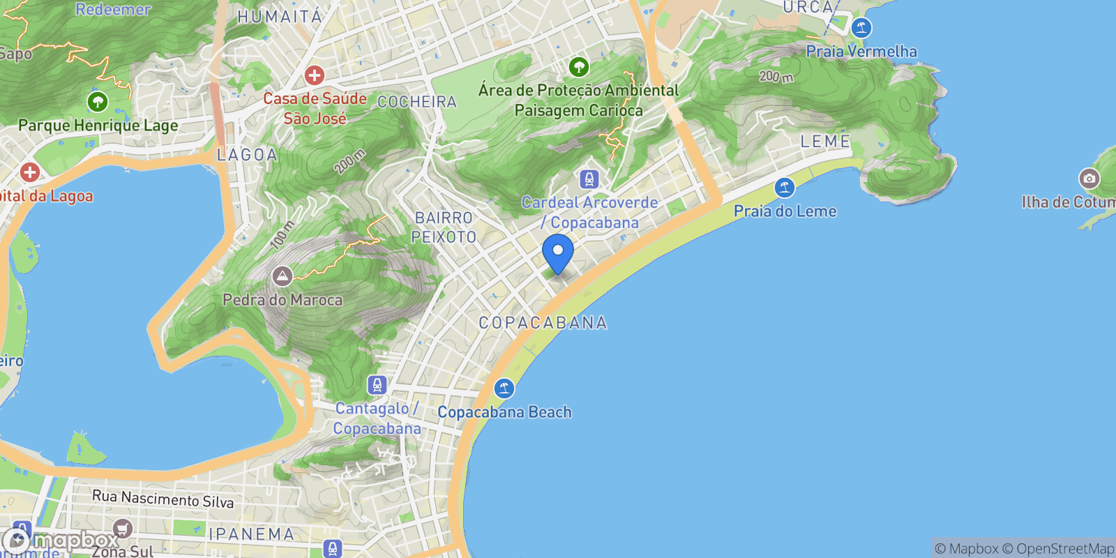 Map showing Rio de Janeiro, State of Rio de Janeiro, Brazil.