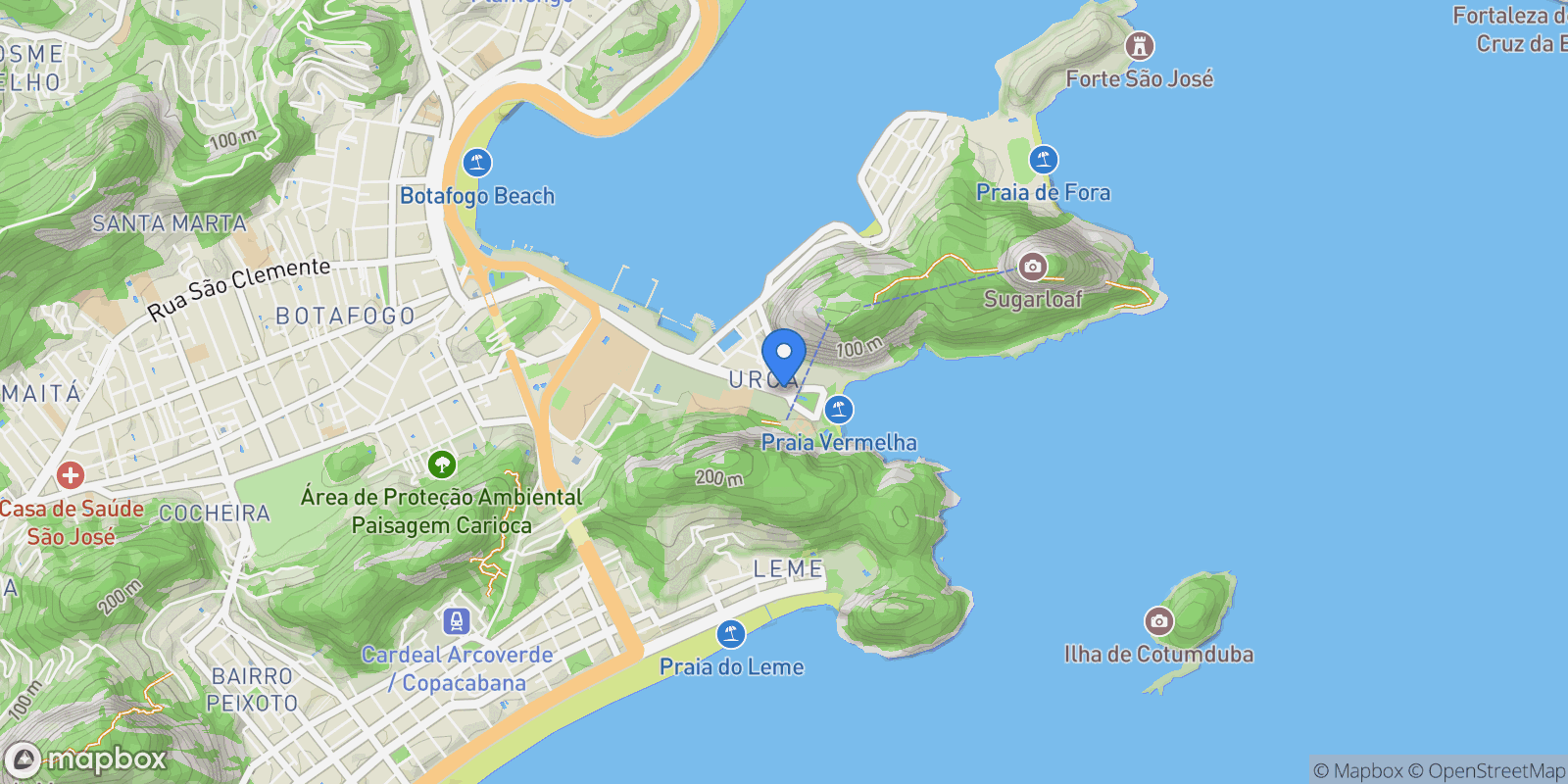 Map showing Rio de Janeiro, State of Rio de Janeiro, Brazil.