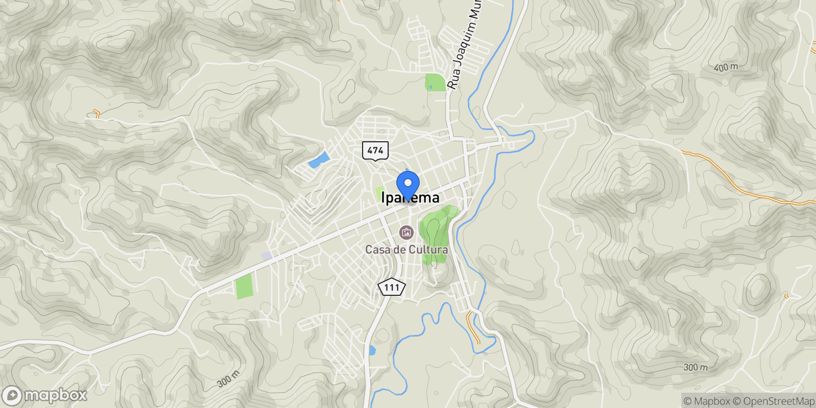 Map showing Ipanema, State of Minas Gerais, Brazil.