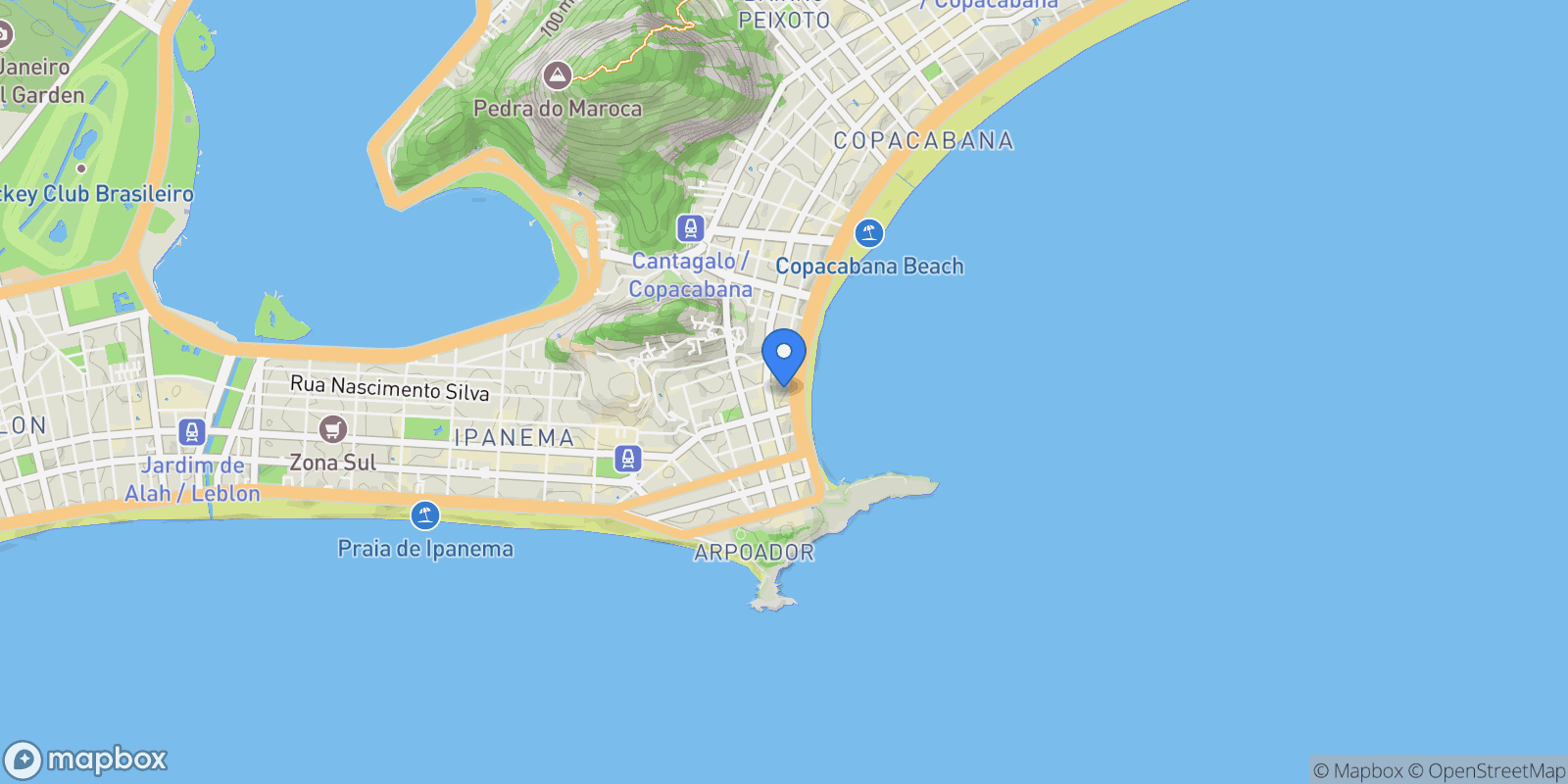 Map showing Rio de Janeiro, State of Rio de Janeiro, Brazil.