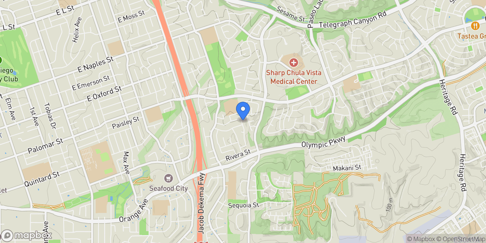 Map showing 1407 Laurel Avenue, Chula Vista, CA 91911, Chula Vista, California, United States.