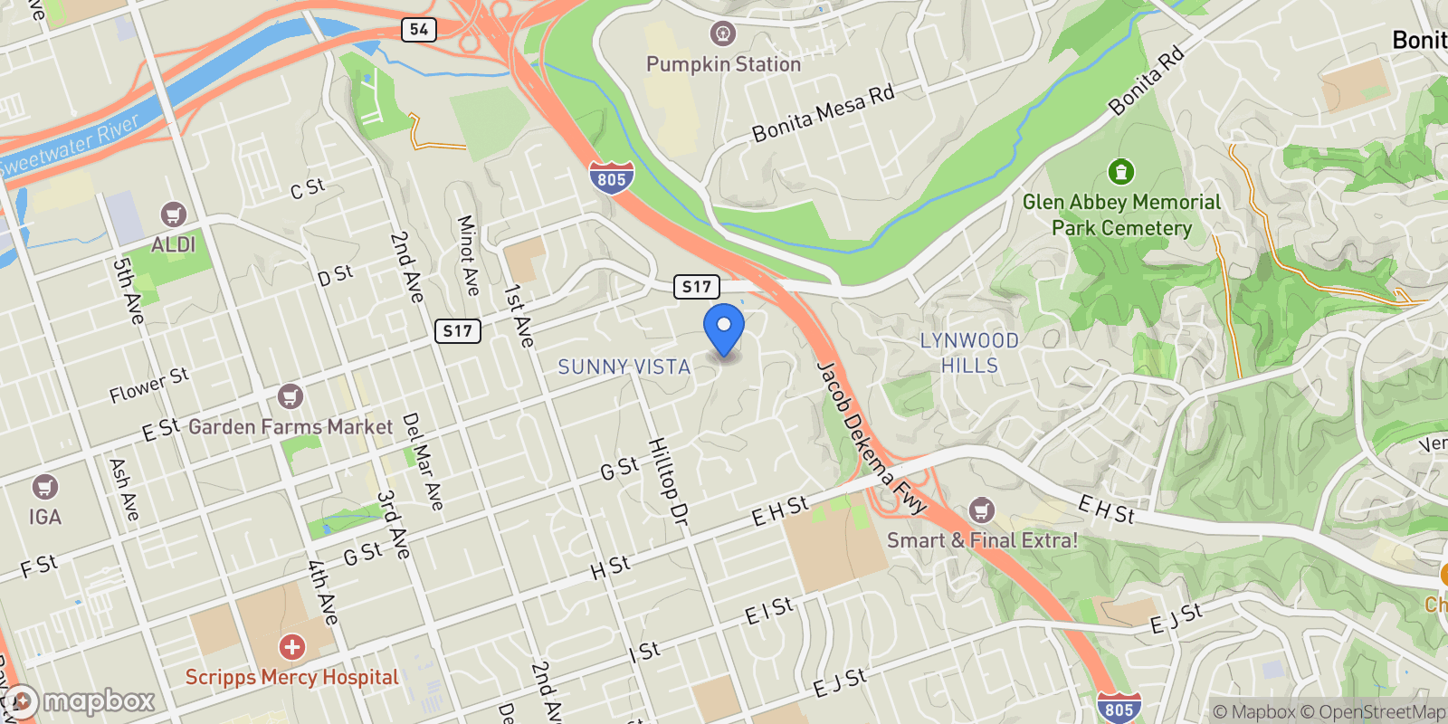 Map showing 101 LION CIR, Chula Vista, CA 91910, Chula Vista, CA, United States.