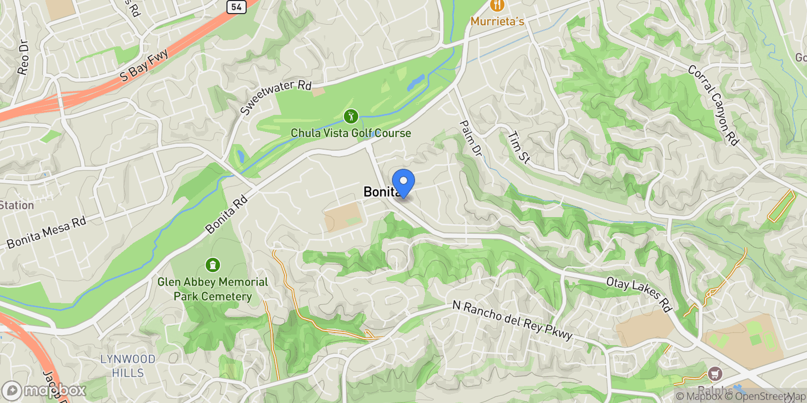 Map showing 230 CAMINO ELEVADO, Bonita, CA 91902, Chula Vista, California, United States.