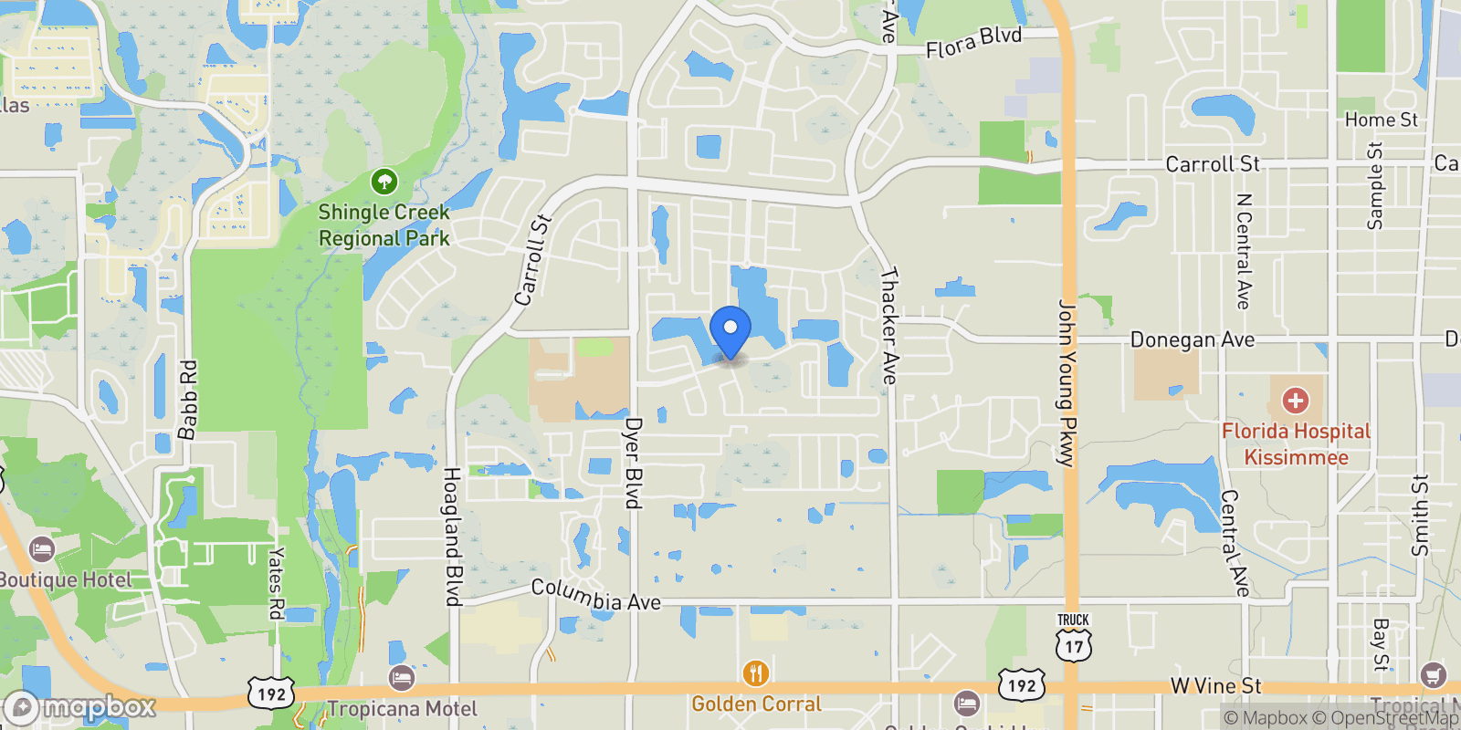 Map showing 2421 Fenetre Lane, KISSIMMEE, FL 34741, Kissimmee, Florida, United States.