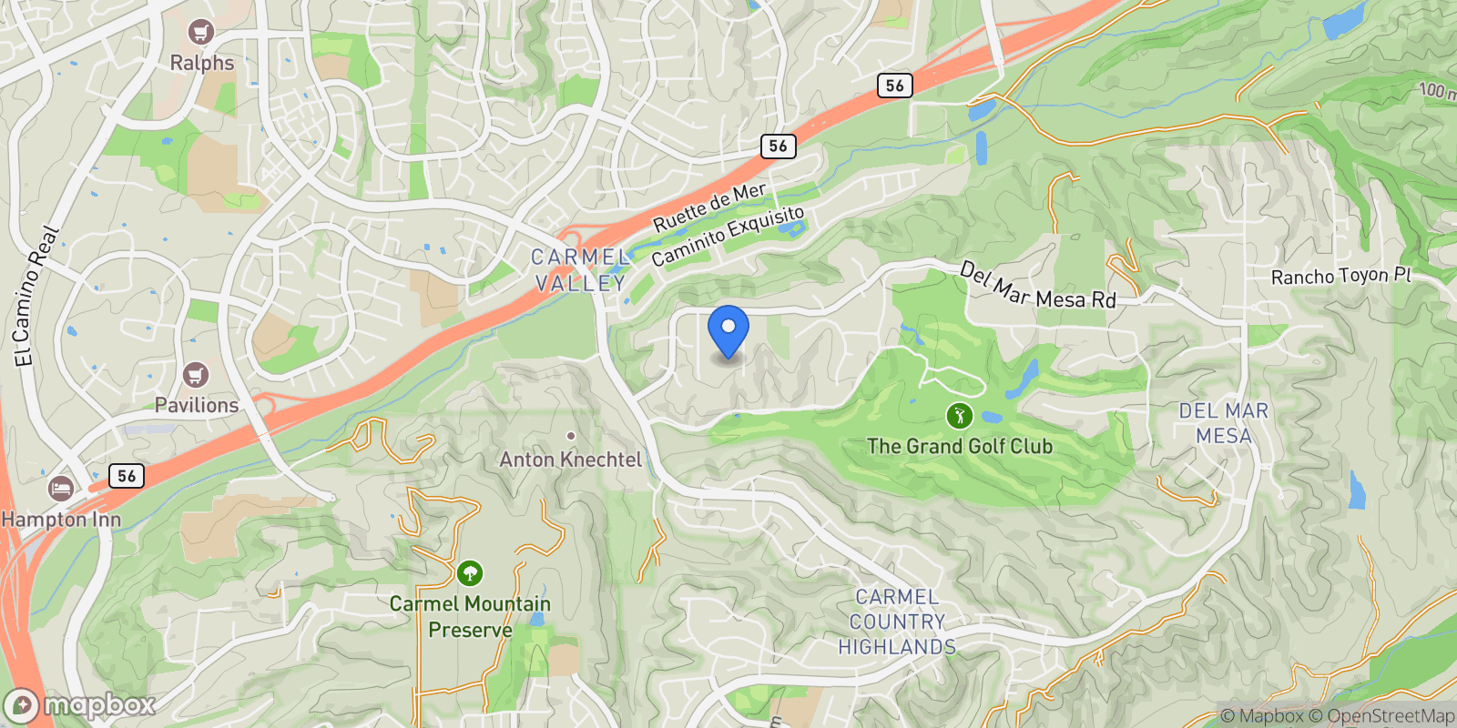 Map showing 5171 Del Mar Mesa Road, San Diego, CA 92130, San Diego, California, United States.