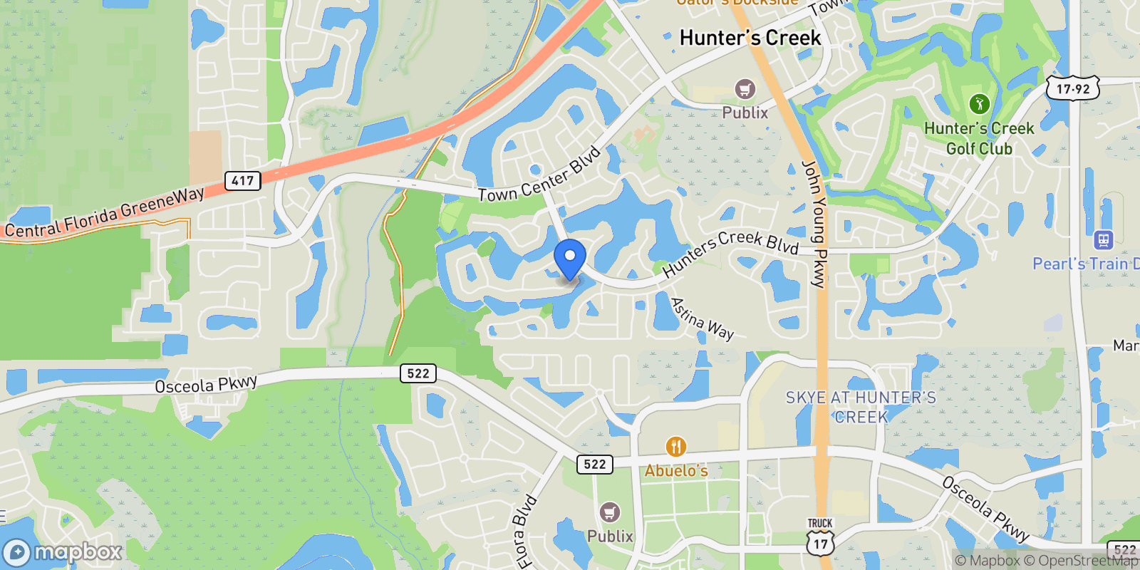 Map showing 3728 Hunters Isle Drive, ORLANDO, FL 32837, Orlando, Florida, United States.