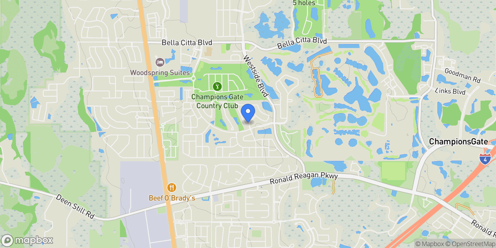 Map showing 1440 Pro Shop Court, DAVENPORT, FL 33896, Davenport, Florida, United States.
