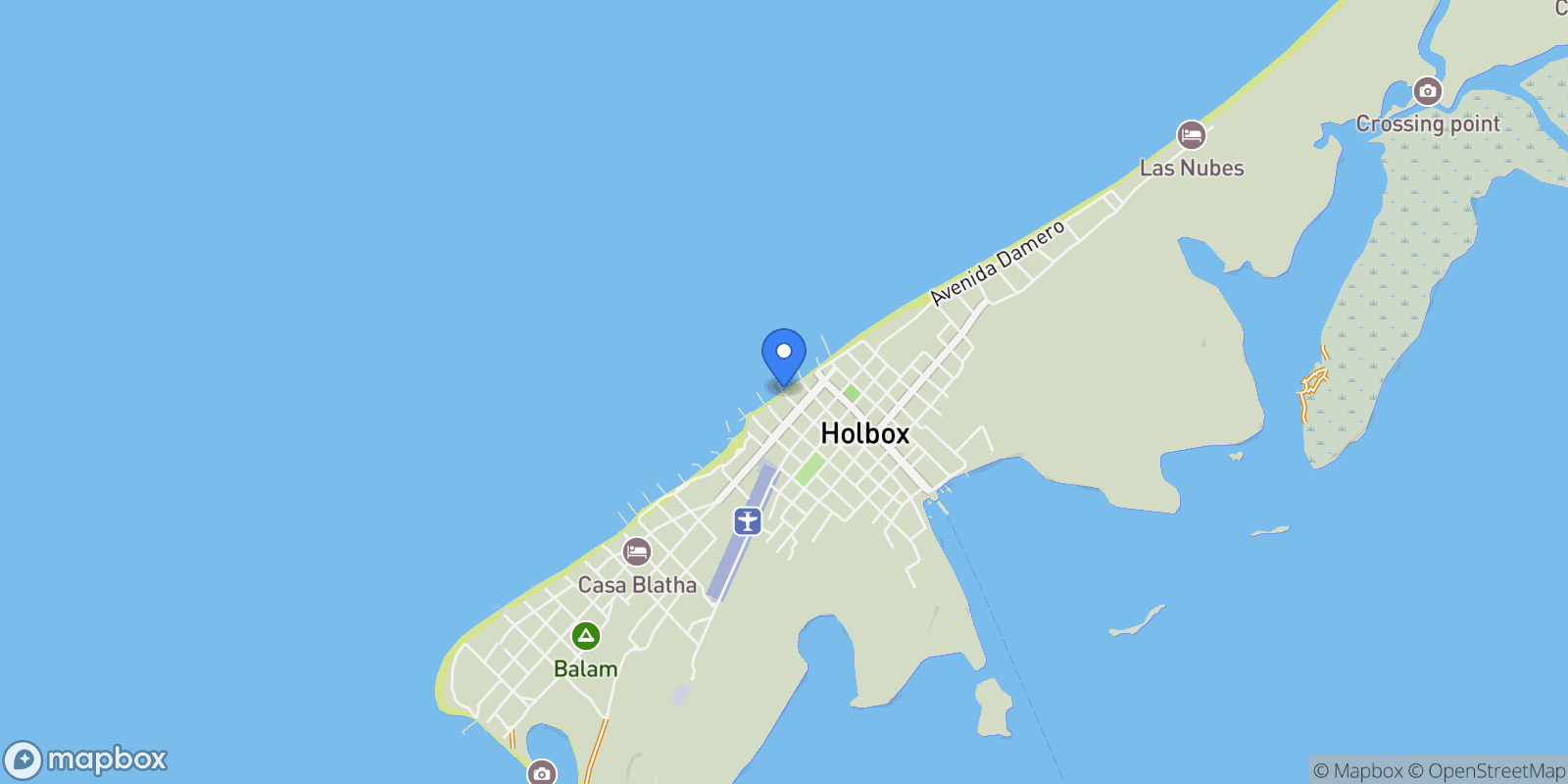 Map showing Calle Paseo  Carey entre Canane y Lisa, Mza 0019 Zona 002  , Holbox, ROO 77310, Holbox, Quintana Roo, Mexico.