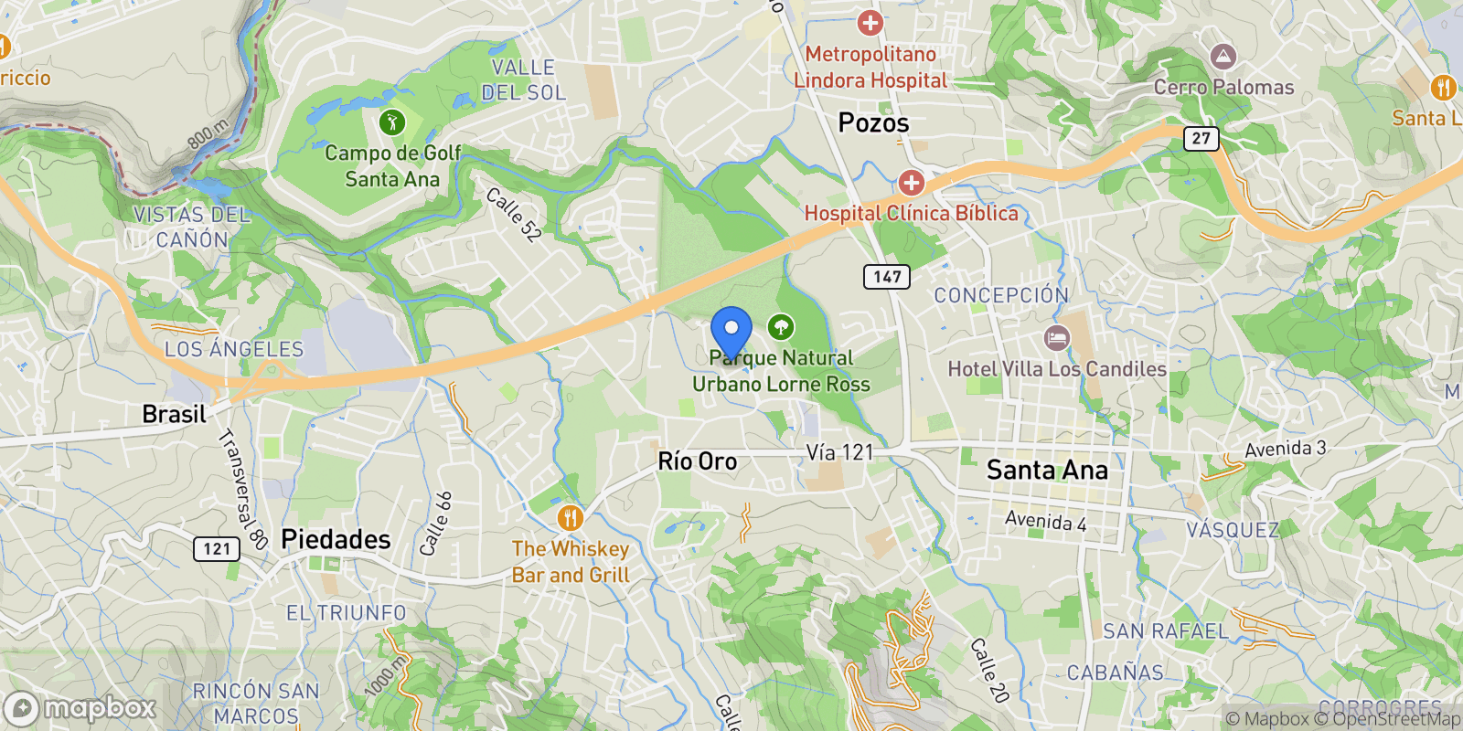 Map showing La Hacienda, San José, Río Oro, Costa Rica, Río Oro, San José Province, Costa Rica.