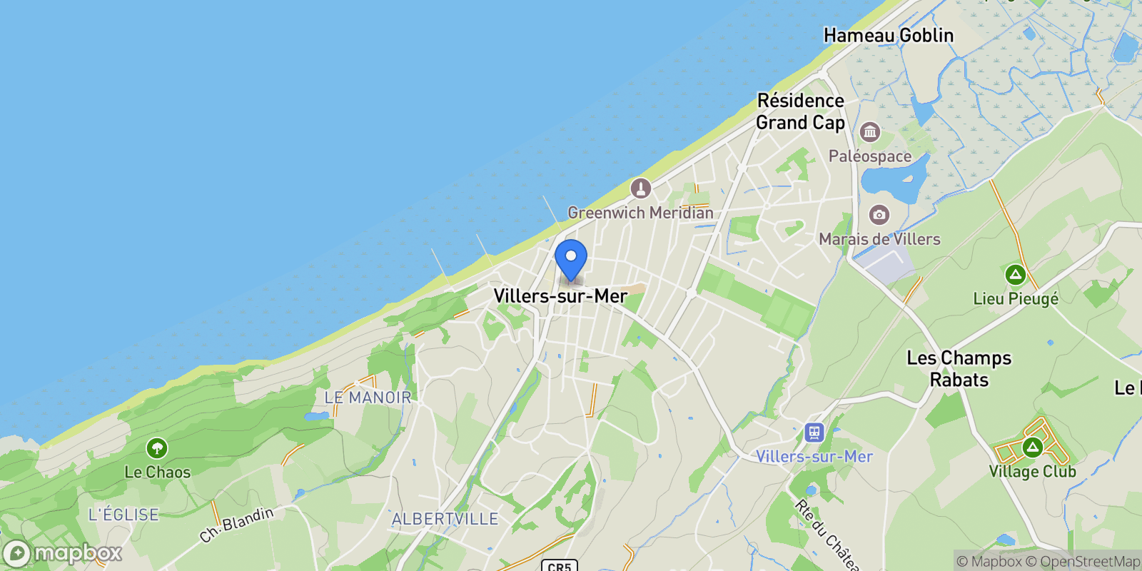 Map showing Villers-sur-Mer, Villers-sur-Mer, Villers-sur-Mer, Normandy, France.