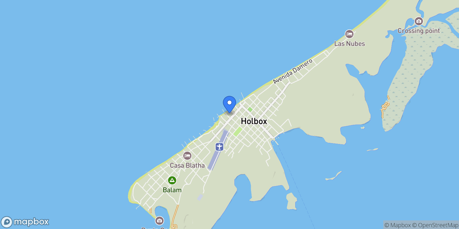 Map showing Paseo Carey, Isla Holbox, ROO 77310, Holbox, Quintana Roo, Mexico.