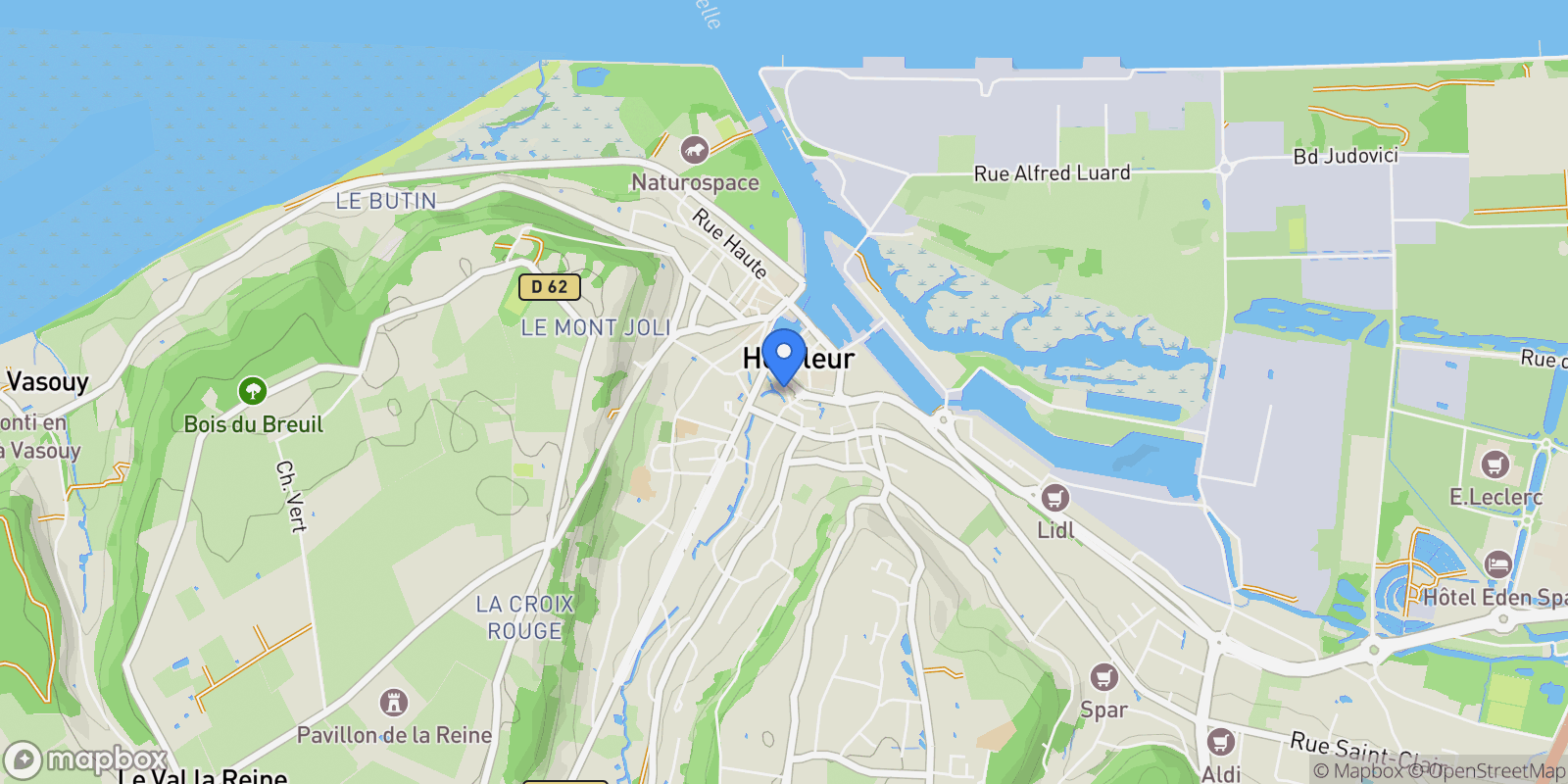 Map showing Honfleur, Honfleur, Honfleur, Normandy, France.