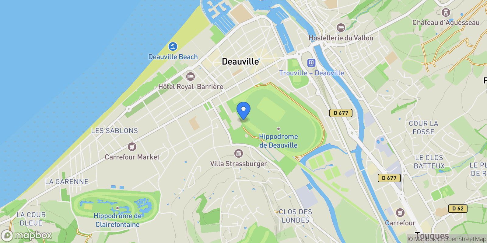 Map showing Deauville, Deauville, Deauville, Normandy, France.