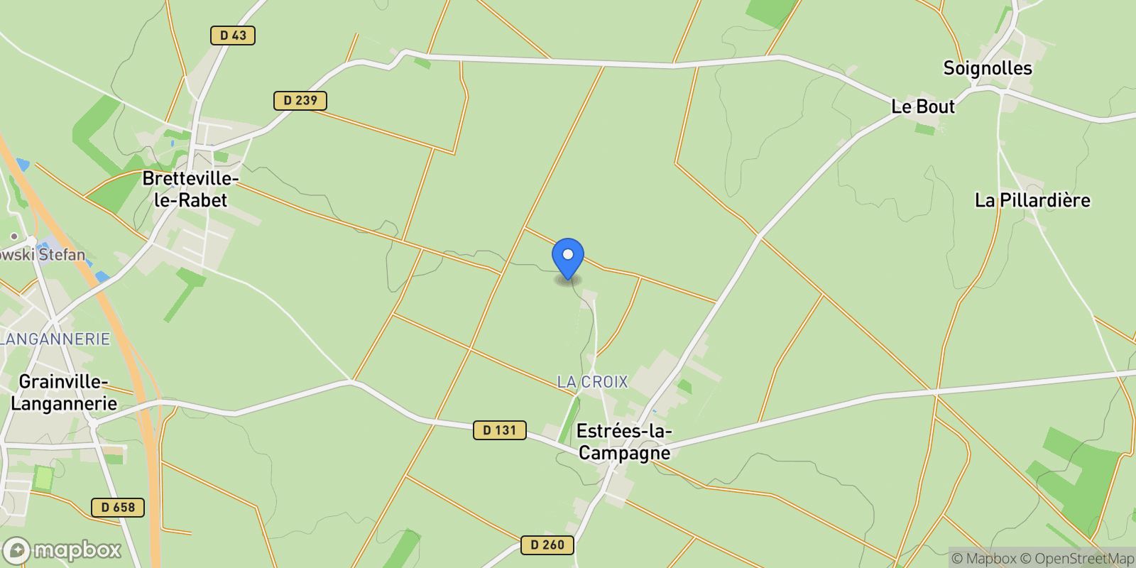 Map showing Valambray, Valambray, Estrées-la-Campagne, Normandy, France.