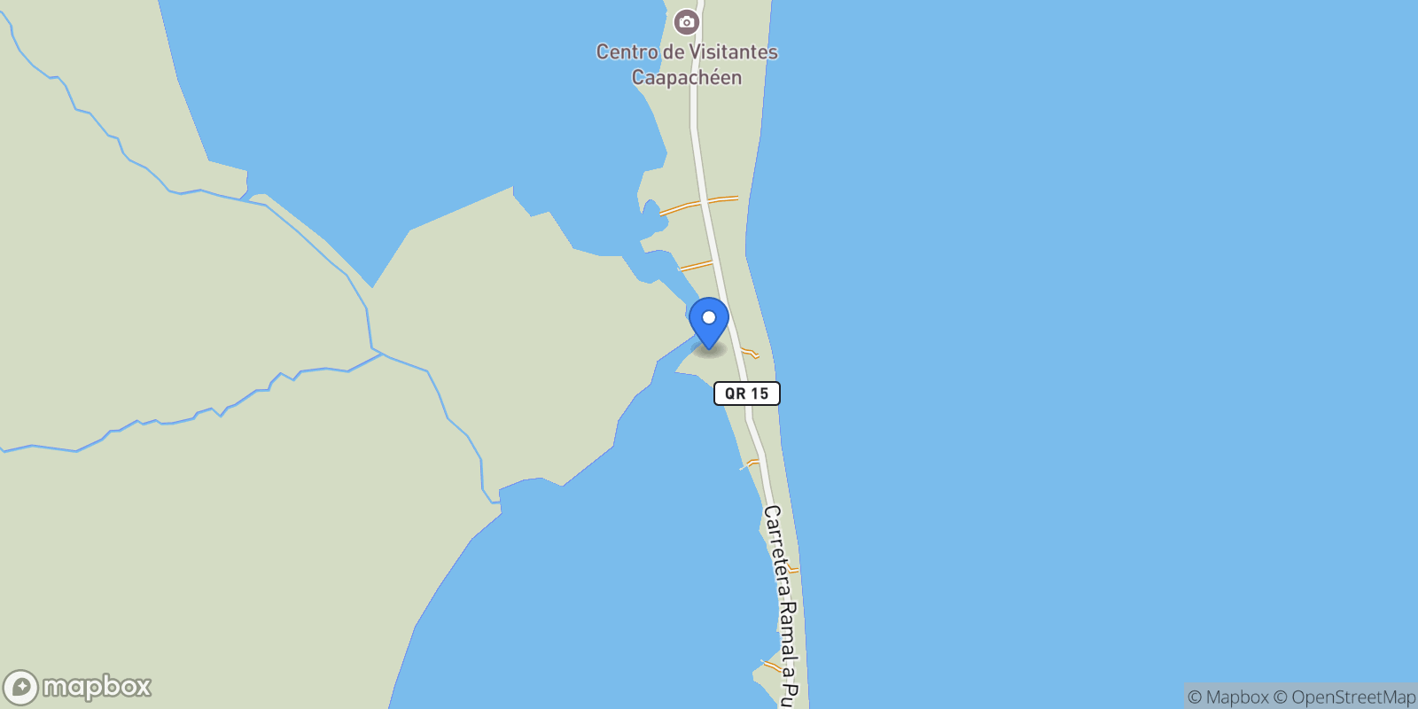 Map showing SEASIDE PARADISE Camino Tulum-Boca Paila, Lote 108 Fracción 3 del predio rústico denominado "Paso de Juana", fracción 1, de la fracción 6, Tulum, ROO, Boca Paila, Quintana Roo, Mexico.