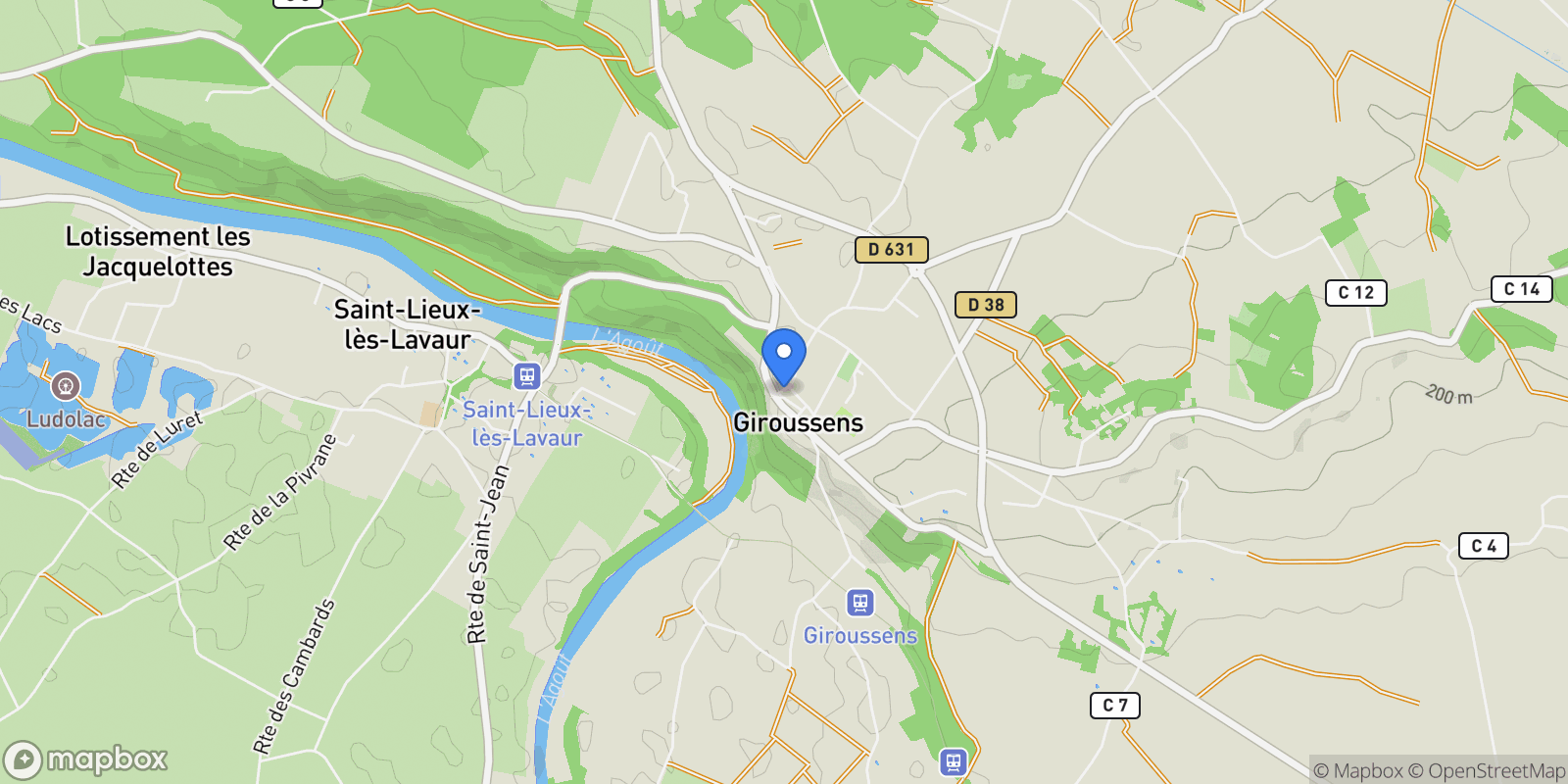 Map showing GIROUSSENS, N 81500, Giroussens, Occitanie, France.