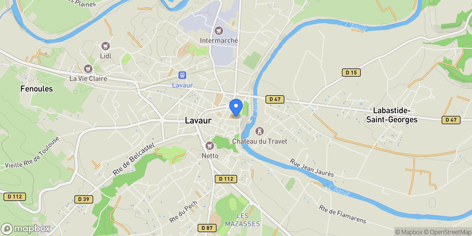Map showing LAVAUR, N 81500, Lavaur, Occitanie, France.