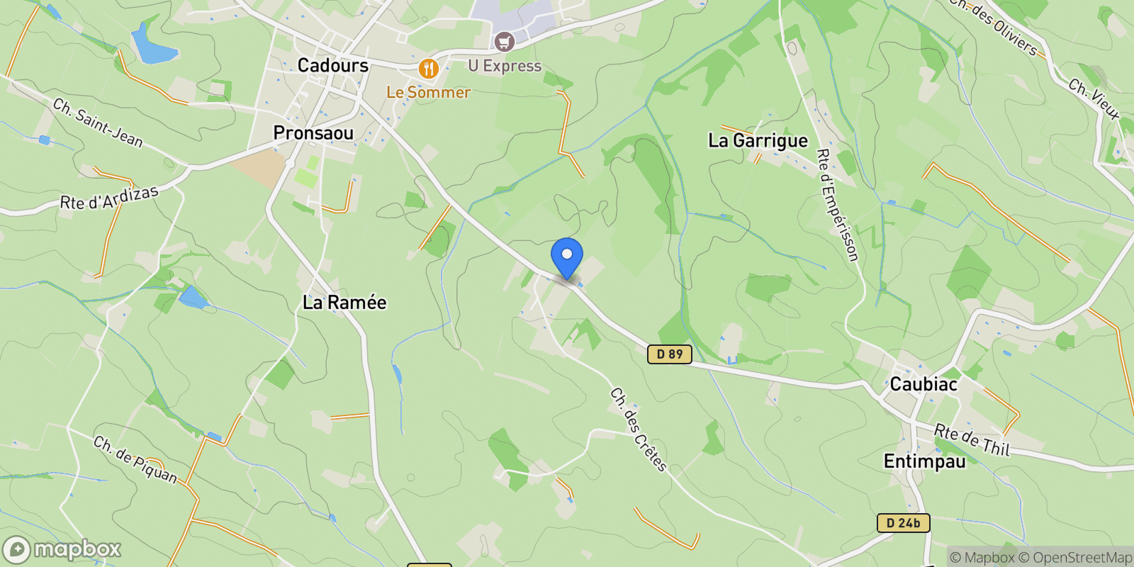 Map showing CADOURS, N 31480, Cadours, Occitanie, France.