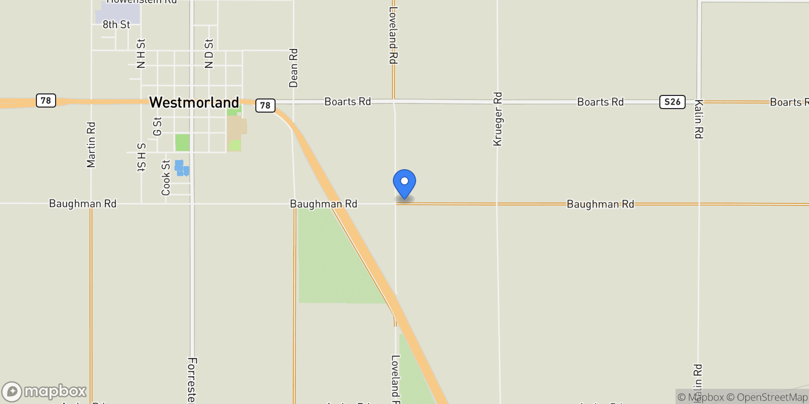 Map showing 1505 W. Baughman, Westmorland, CA 92281, Westmorland, California, United States.