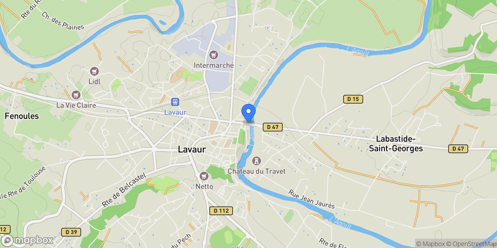 Map showing LAVAUR, N 81500, Lavaur, Occitanie, France.