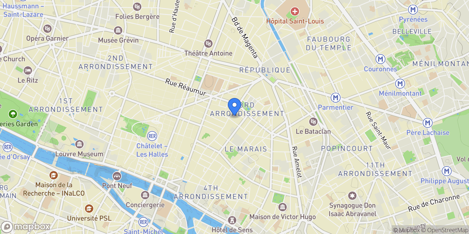 Map showing Paris, Paris, Paris, Île-de-France, France.