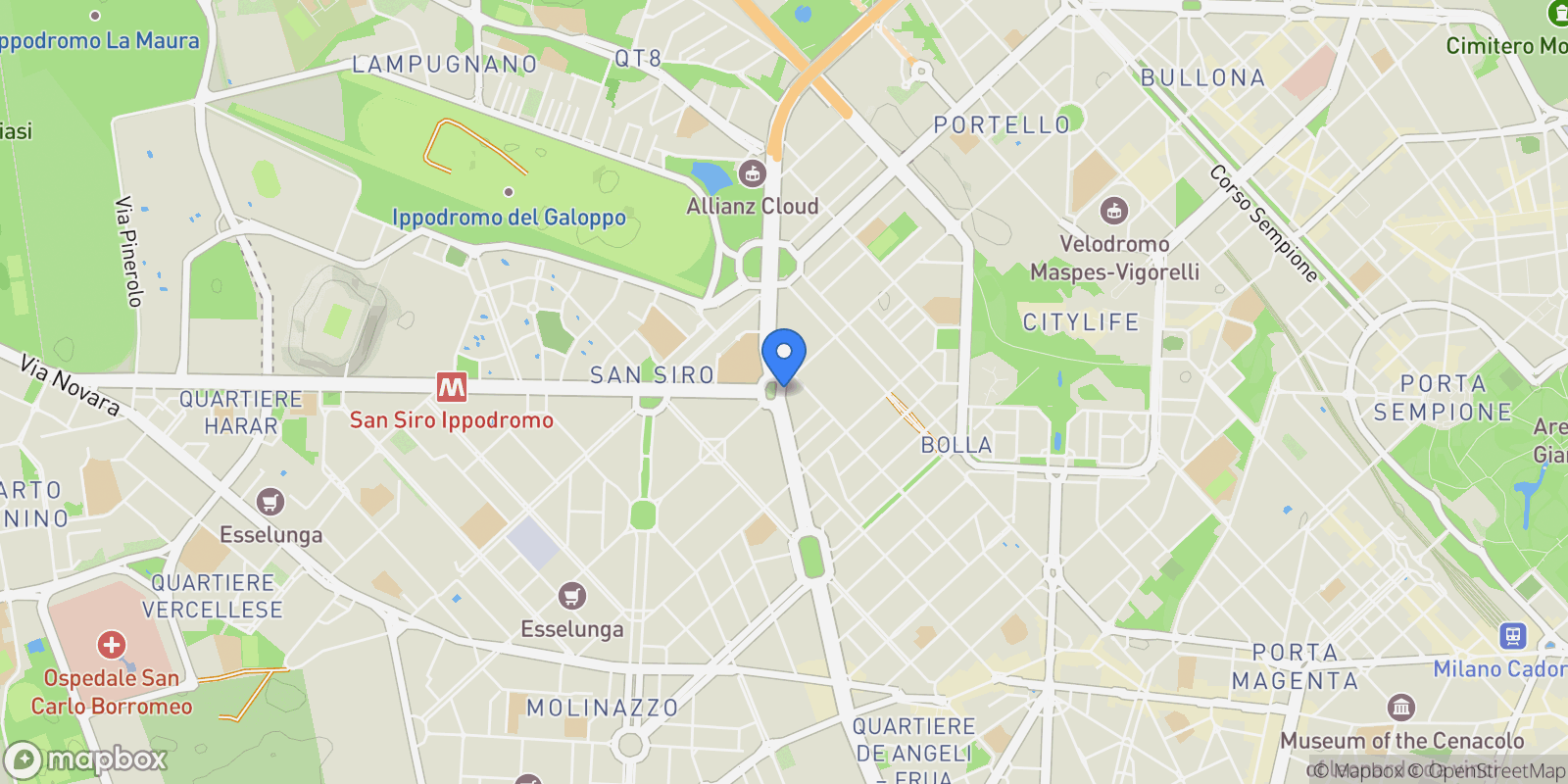 Map showing Piazzale dello sport, Milano, Milan, Lombardy, Italy.